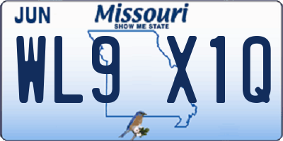 MO license plate WL9X1Q