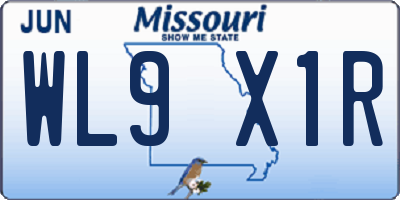 MO license plate WL9X1R