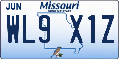 MO license plate WL9X1Z