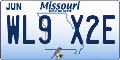 MO license plate WL9X2E