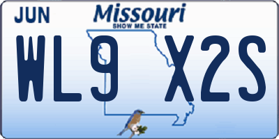 MO license plate WL9X2S