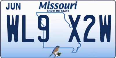 MO license plate WL9X2W
