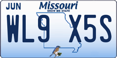 MO license plate WL9X5S