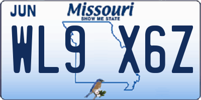 MO license plate WL9X6Z