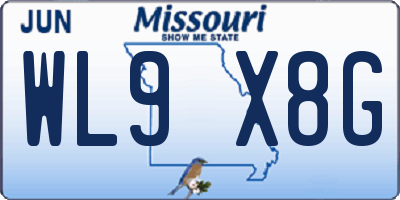 MO license plate WL9X8G