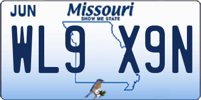 MO license plate WL9X9N