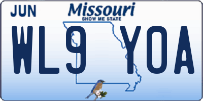 MO license plate WL9Y0A