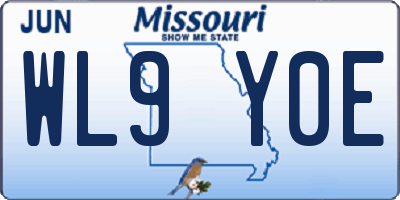 MO license plate WL9Y0E