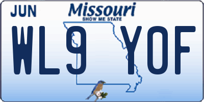 MO license plate WL9Y0F