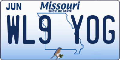 MO license plate WL9Y0G