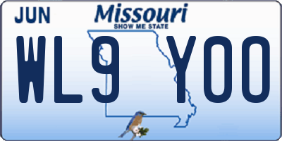 MO license plate WL9Y0O