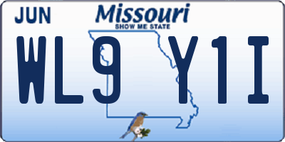 MO license plate WL9Y1I