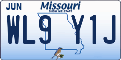 MO license plate WL9Y1J