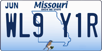 MO license plate WL9Y1R