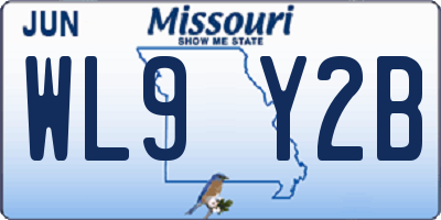MO license plate WL9Y2B