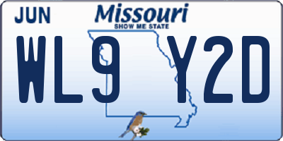 MO license plate WL9Y2D