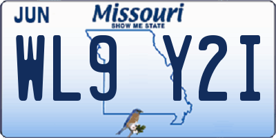 MO license plate WL9Y2I