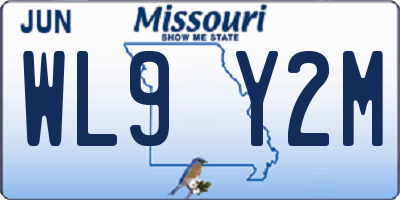 MO license plate WL9Y2M