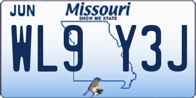 MO license plate WL9Y3J