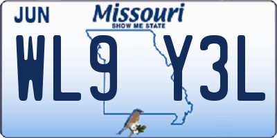 MO license plate WL9Y3L