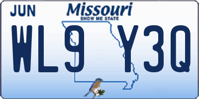 MO license plate WL9Y3Q