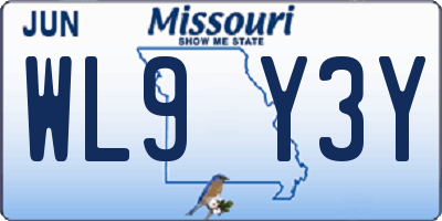 MO license plate WL9Y3Y