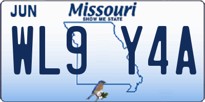 MO license plate WL9Y4A