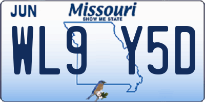 MO license plate WL9Y5D