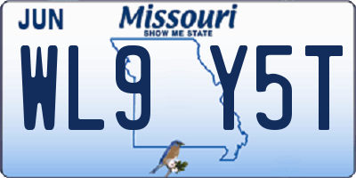 MO license plate WL9Y5T