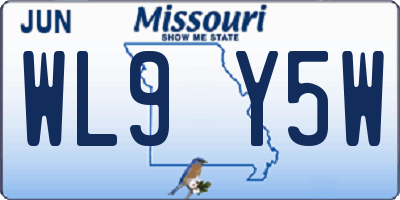 MO license plate WL9Y5W