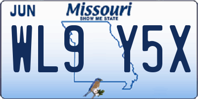 MO license plate WL9Y5X