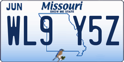MO license plate WL9Y5Z