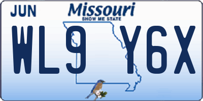 MO license plate WL9Y6X