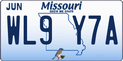 MO license plate WL9Y7A