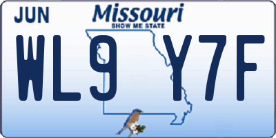 MO license plate WL9Y7F