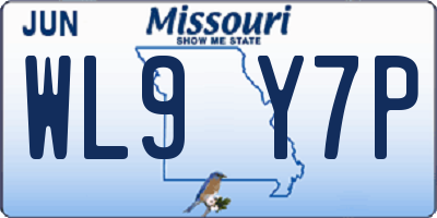 MO license plate WL9Y7P