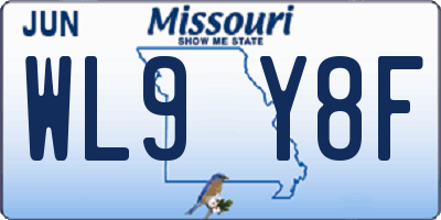 MO license plate WL9Y8F