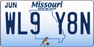 MO license plate WL9Y8N
