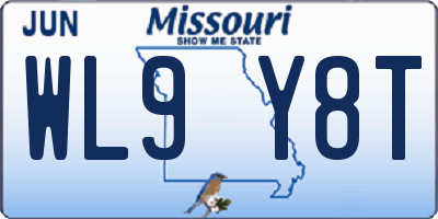 MO license plate WL9Y8T
