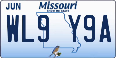 MO license plate WL9Y9A