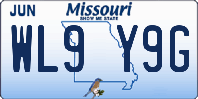 MO license plate WL9Y9G