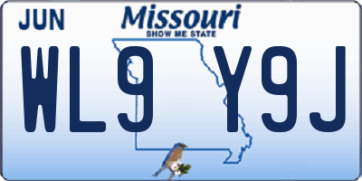 MO license plate WL9Y9J