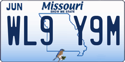 MO license plate WL9Y9M