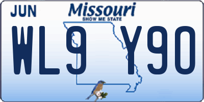 MO license plate WL9Y9O