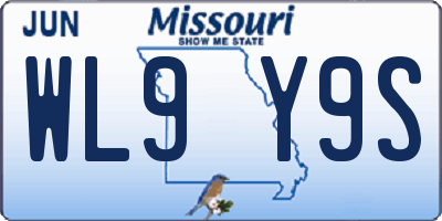 MO license plate WL9Y9S