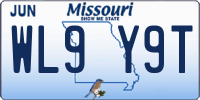 MO license plate WL9Y9T
