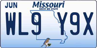 MO license plate WL9Y9X
