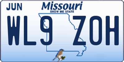 MO license plate WL9Z0H