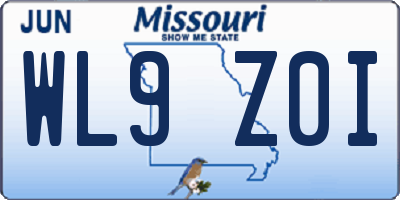 MO license plate WL9Z0I