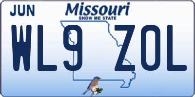 MO license plate WL9Z0L